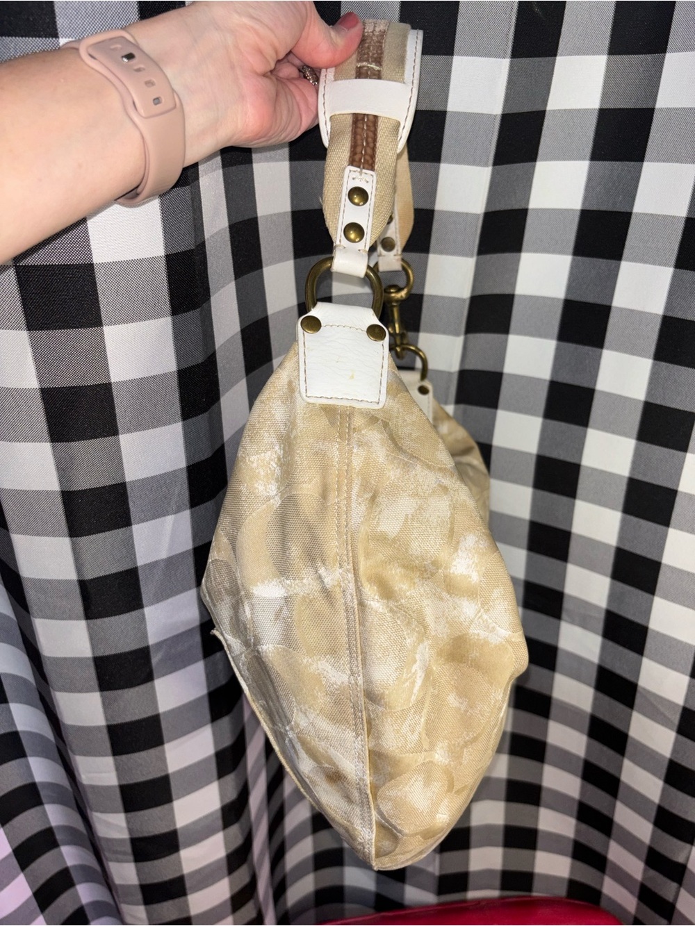 Coach Hampton Hobo Tie-Dye Jacquard Signature Shoulder Bag Y2K 2006 - Picture 4 of 7